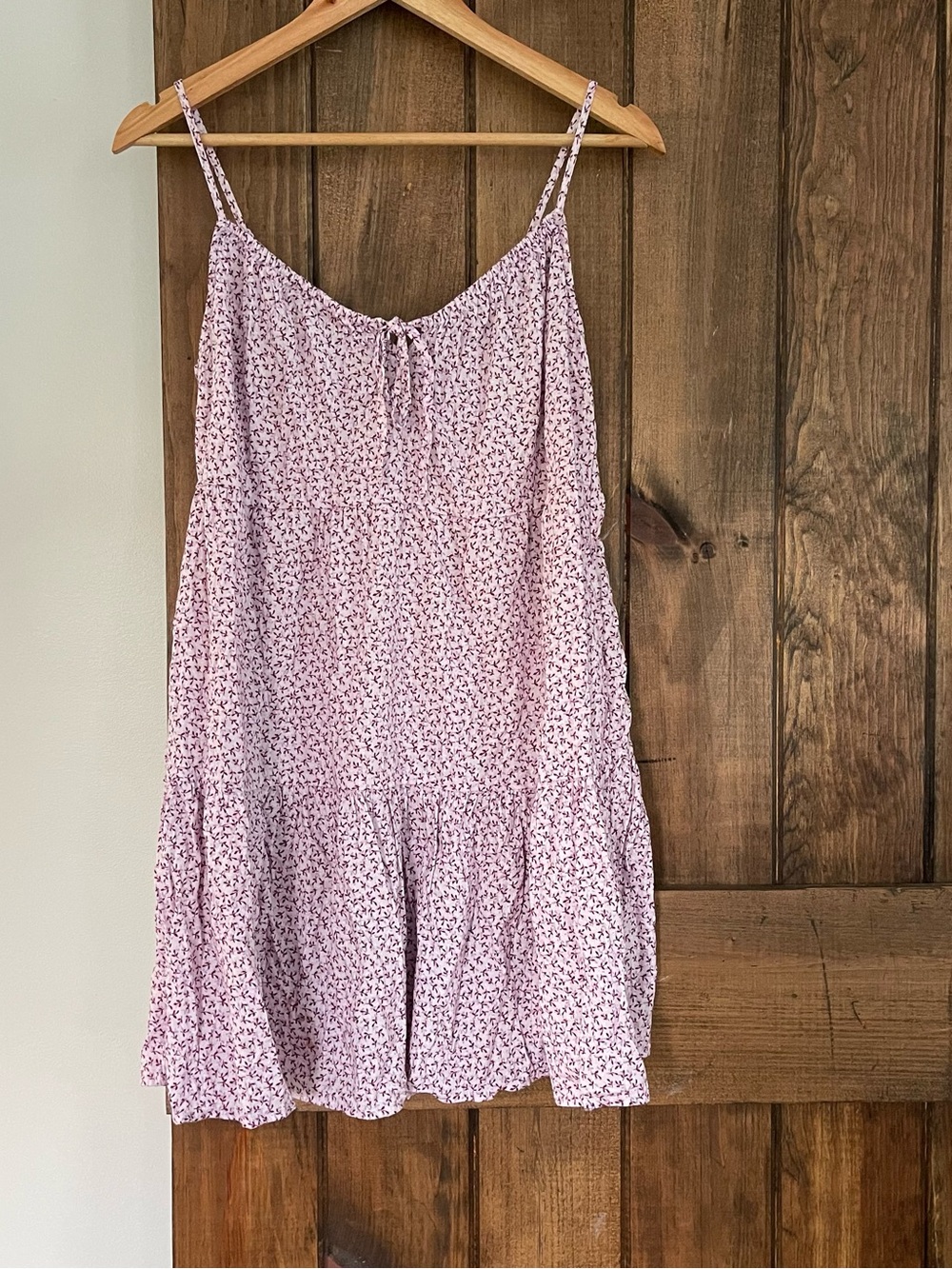 Old Navy Light Purple Ditsy Print Floral Cami Slip Tiered Swing Mini Dress XS